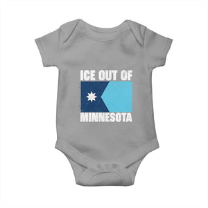 Ice Out Of Minnesota Baby Onesie State Flag Minneapolis Justice and Resistance TS02 Sport Gray Print Your Wear