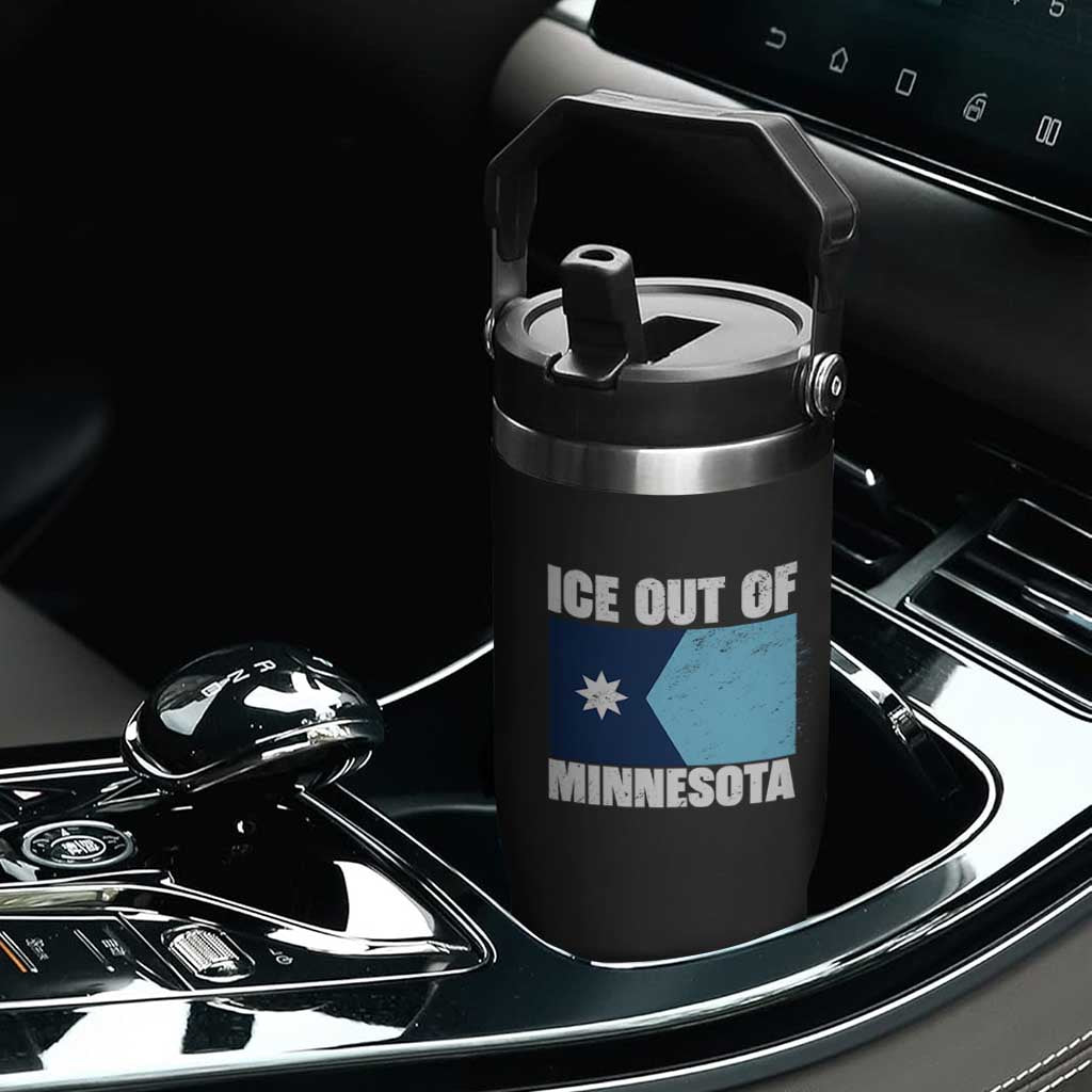 Ice Out Of Minnesota Flip Straw Tumbler State Flag Minneapolis Justice and Resistance TS02 Print Your Wear