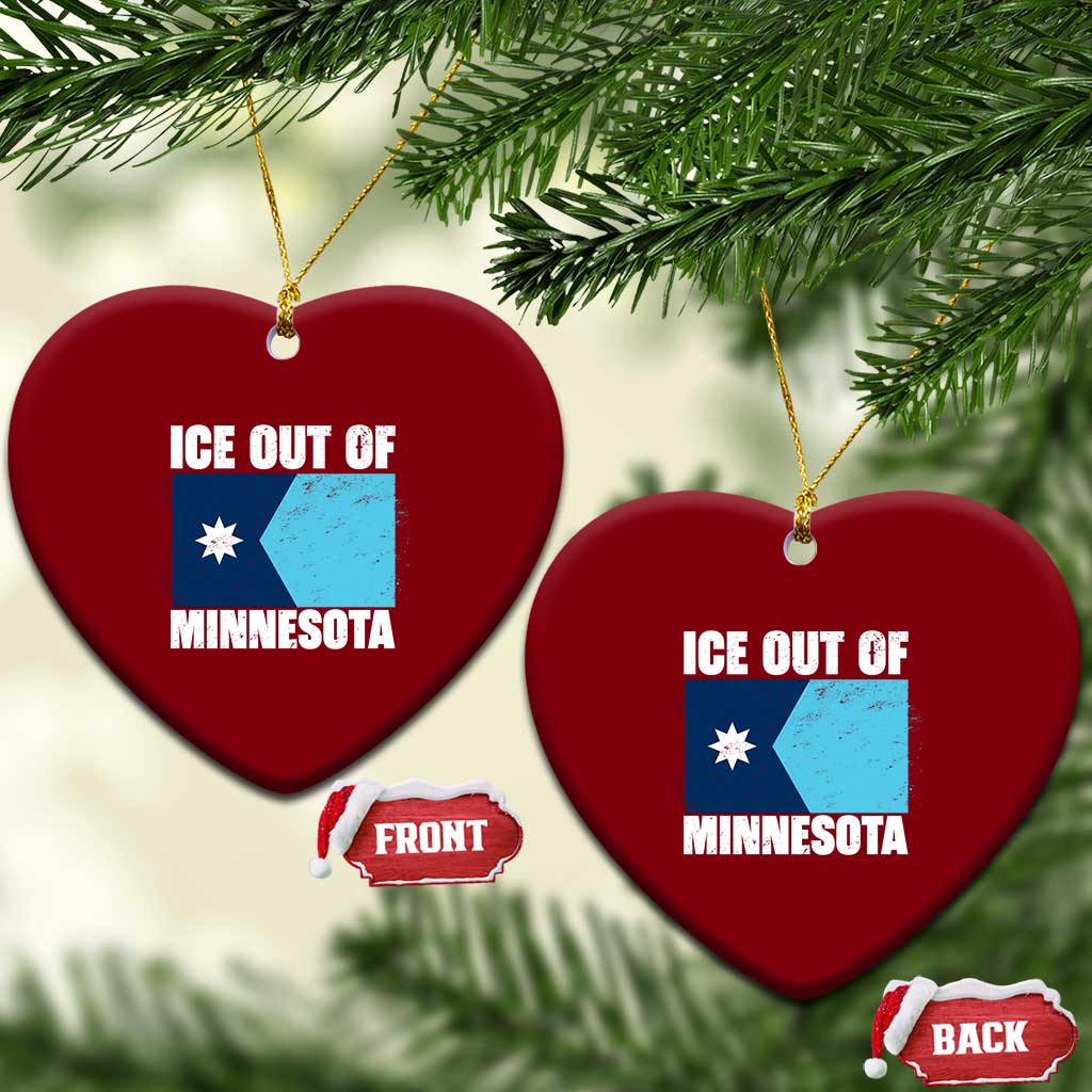 Ice Out Of Minnesota Ceramic Ornament State Flag Minneapolis Justice and Resistance TS02 Print Your Wear