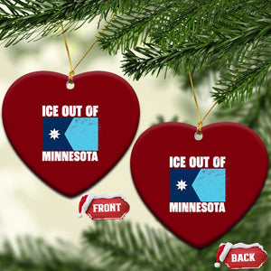 Ice Out Of Minnesota Ceramic Ornament State Flag Minneapolis Justice and Resistance TS02 Print Your Wear