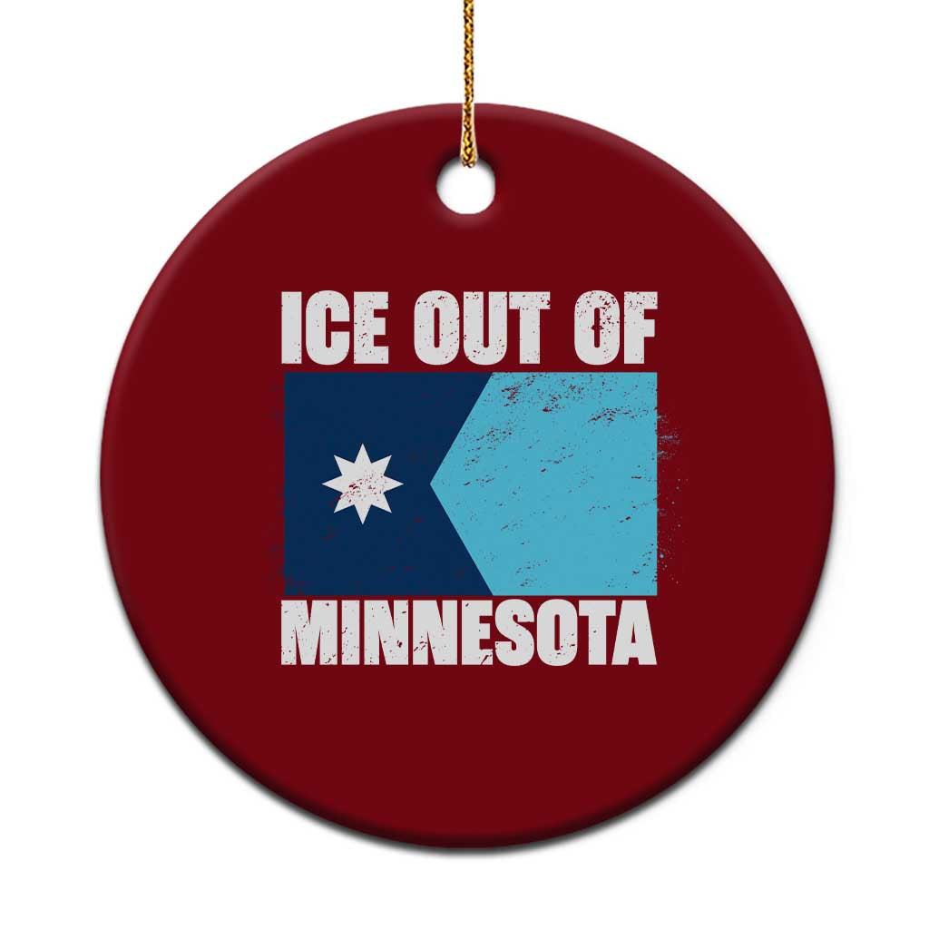 Ice Out Of Minnesota Ceramic Ornament State Flag Minneapolis Justice and Resistance TS02 1pc Red Print Your Wear