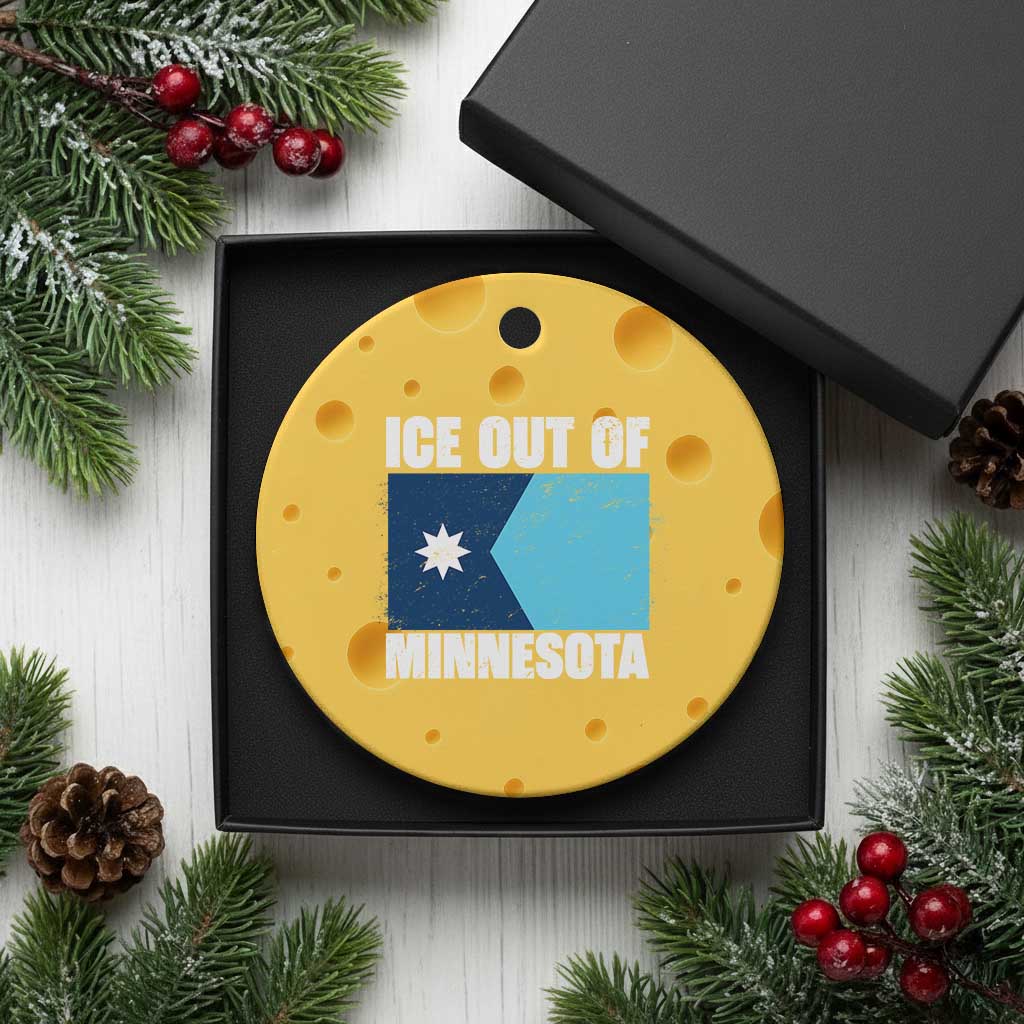 Ice Out Of Minnesota Ceramic Ornament State Flag Minneapolis Justice and Resistance TS02 1pc Yellow Cheese Print Your Wear