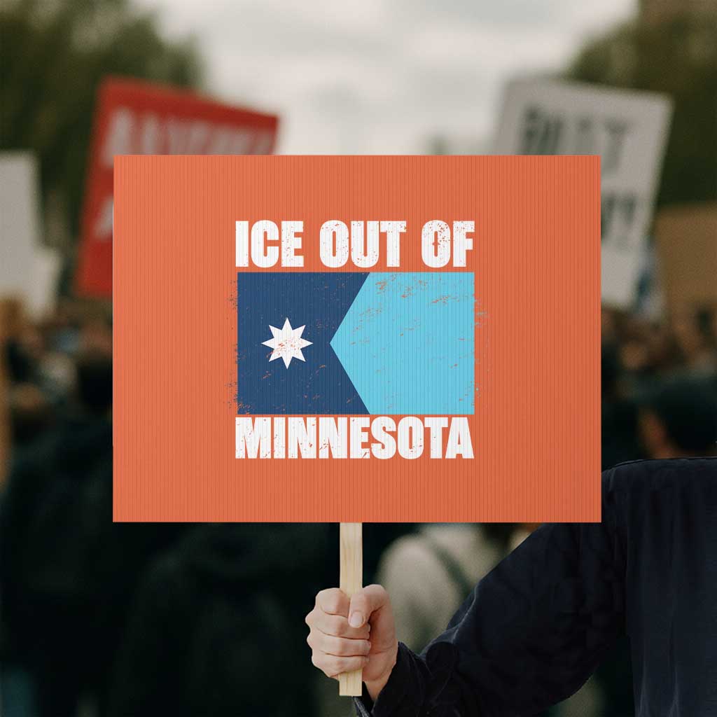 Ice Out Of Minnesota Protest Sign State Flag Minneapolis Justice and Resistance TS02 Horizontal 18