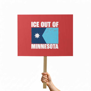 Ice Out Of Minnesota Protest Sign State Flag Minneapolis Justice and Resistance TS02 Horizontal 18" × 24" Red Print Your Wear