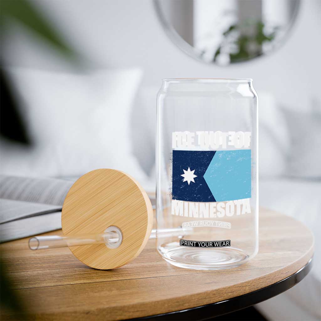 Ice Out Of Minnesota Glass Can State Flag Minneapolis Justice and Resistance TS02 Print Your Wear