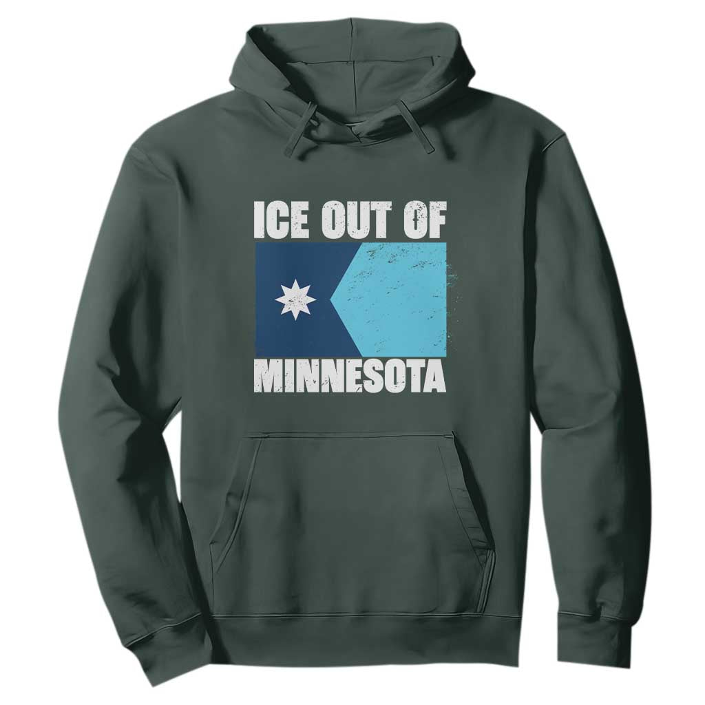 Ice Out Of Minnesota Hoodie State Flag Minneapolis Justice and Resistance TS02 Dark Forest Green Print Your Wear