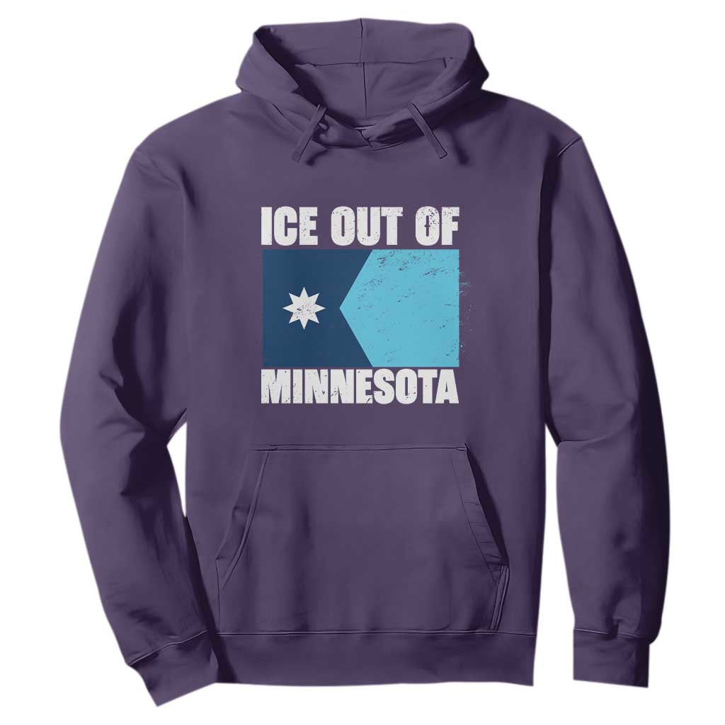 Ice Out Of Minnesota Hoodie State Flag Minneapolis Justice and Resistance TS02 Purple Print Your Wear