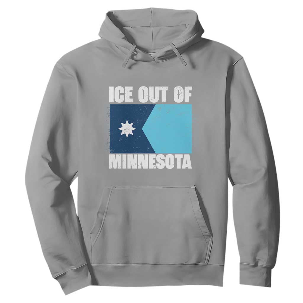Ice Out Of Minnesota Hoodie State Flag Minneapolis Justice and Resistance TS02 Sport Gray Print Your Wear