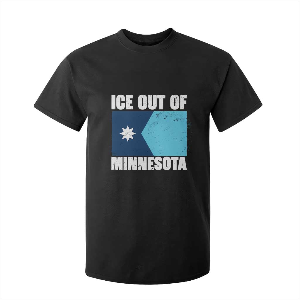 Ice Out Of Minnesota T Shirt For Kid State Flag Minneapolis Justice and Resistance TS02 Black Print Your Wear