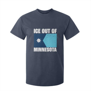 Ice Out Of Minnesota T Shirt For Kid State Flag Minneapolis Justice and Resistance TS02 Navy Print Your Wear