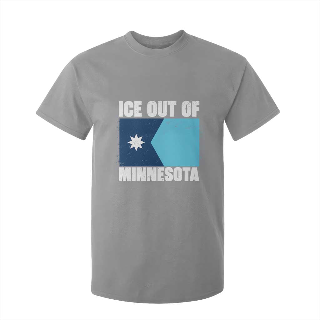 Ice Out Of Minnesota T Shirt For Kid State Flag Minneapolis Justice and Resistance TS02 Sport Gray Print Your Wear