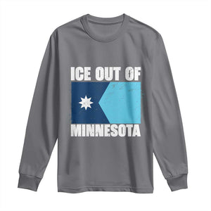 Ice Out Of Minnesota Long Sleeve Shirt - State Flag Minneapolis Justice and Resistance Tee TS02 Charcoal Print Your Wear