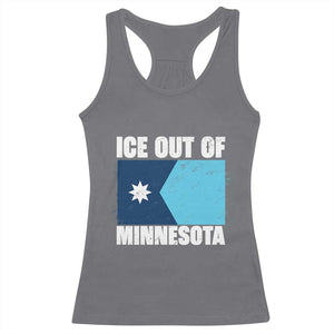 Ice Out Of Minnesota Racerback Tank Top State Flag Minneapolis Justice and Resistance TS02 Charcoal Print Your Wear