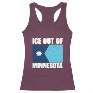 Ice Out Of Minnesota Racerback Tank Top State Flag Minneapolis Justice and Resistance TS02 Maroon Print Your Wear