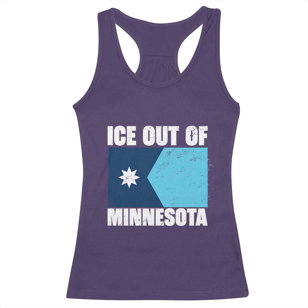 Ice Out Of Minnesota Racerback Tank Top State Flag Minneapolis Justice and Resistance TS02 Purple Print Your Wear