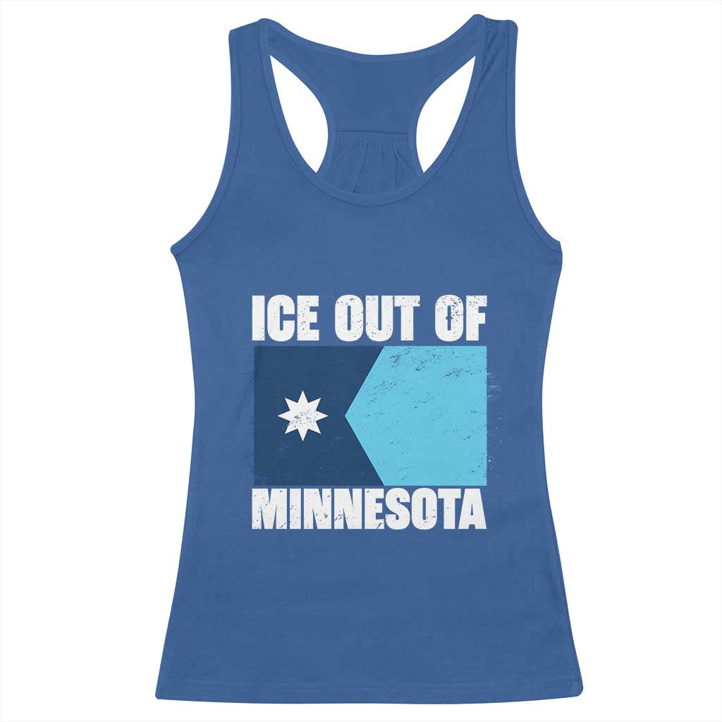 Ice Out Of Minnesota Racerback Tank Top State Flag Minneapolis Justice and Resistance TS02 Royal Blue Print Your Wear