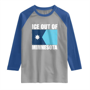 Ice Out Of Minnesota Raglan Shirt State Flag Minneapolis Justice and Resistance TS02 Sport Gray Royal Print Your Wear