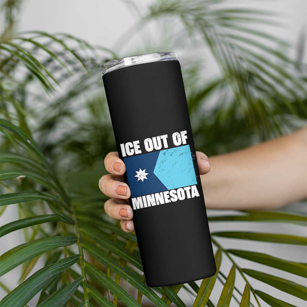 Ice Out Of Minnesota Skinny Tumbler State Flag Minneapolis Justice and Resistance TS02 Print Your Wear