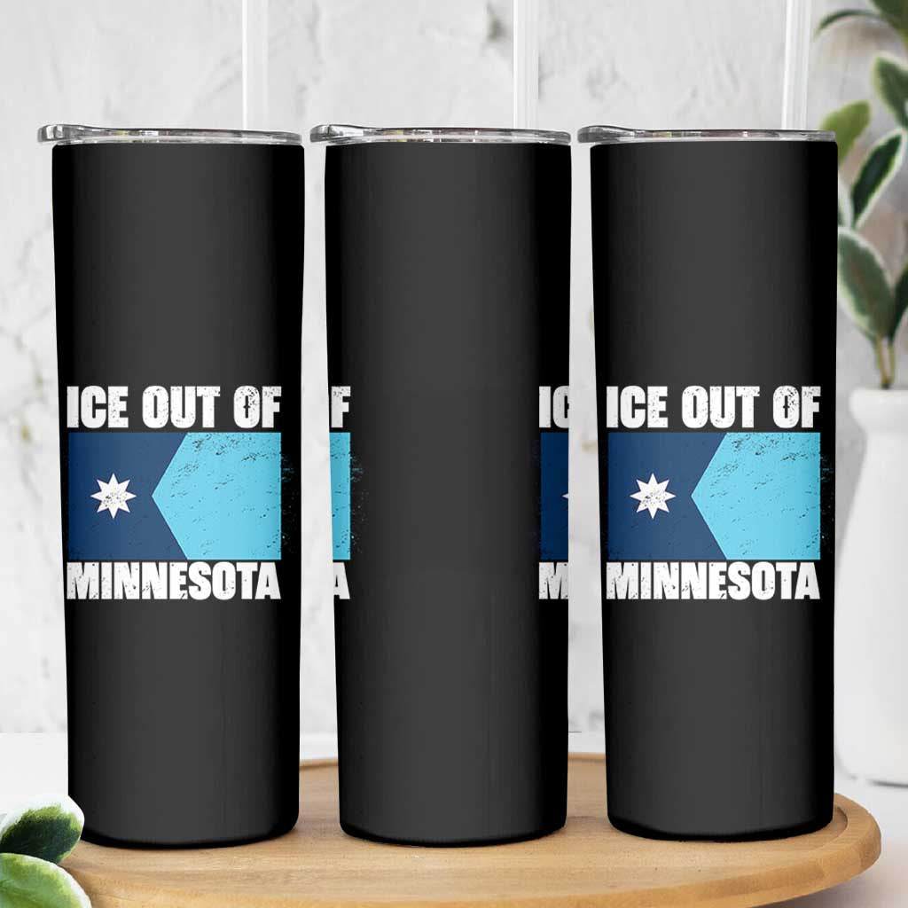 Ice Out Of Minnesota Skinny Tumbler State Flag Minneapolis Justice and Resistance TS02 Print Your Wear
