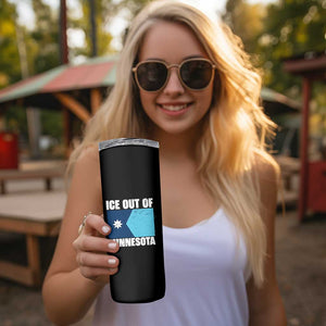 Ice Out Of Minnesota Skinny Tumbler State Flag Minneapolis Justice and Resistance TS02 Print Your Wear
