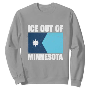 Ice Out Of Minnesota Sweatshirt State Flag Minneapolis Justice and Resistance TS02 Sport Gray Print Your Wear