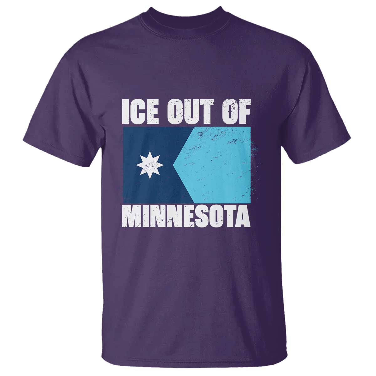 Ice Out Of Minnesota T Shirt - State Flag Minneapolis Justice and Resistance Protest Tee TS02 Purple Print Your Wear