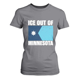 Ice Out Of Minnesota T Shirt For Women State Flag Minneapolis Justice and Resistance TS02 Charcoal Print Your Wear