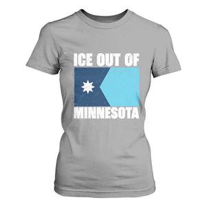 Ice Out Of Minnesota T Shirt For Women State Flag Minneapolis Justice and Resistance TS02 Sport Gray Print Your Wear