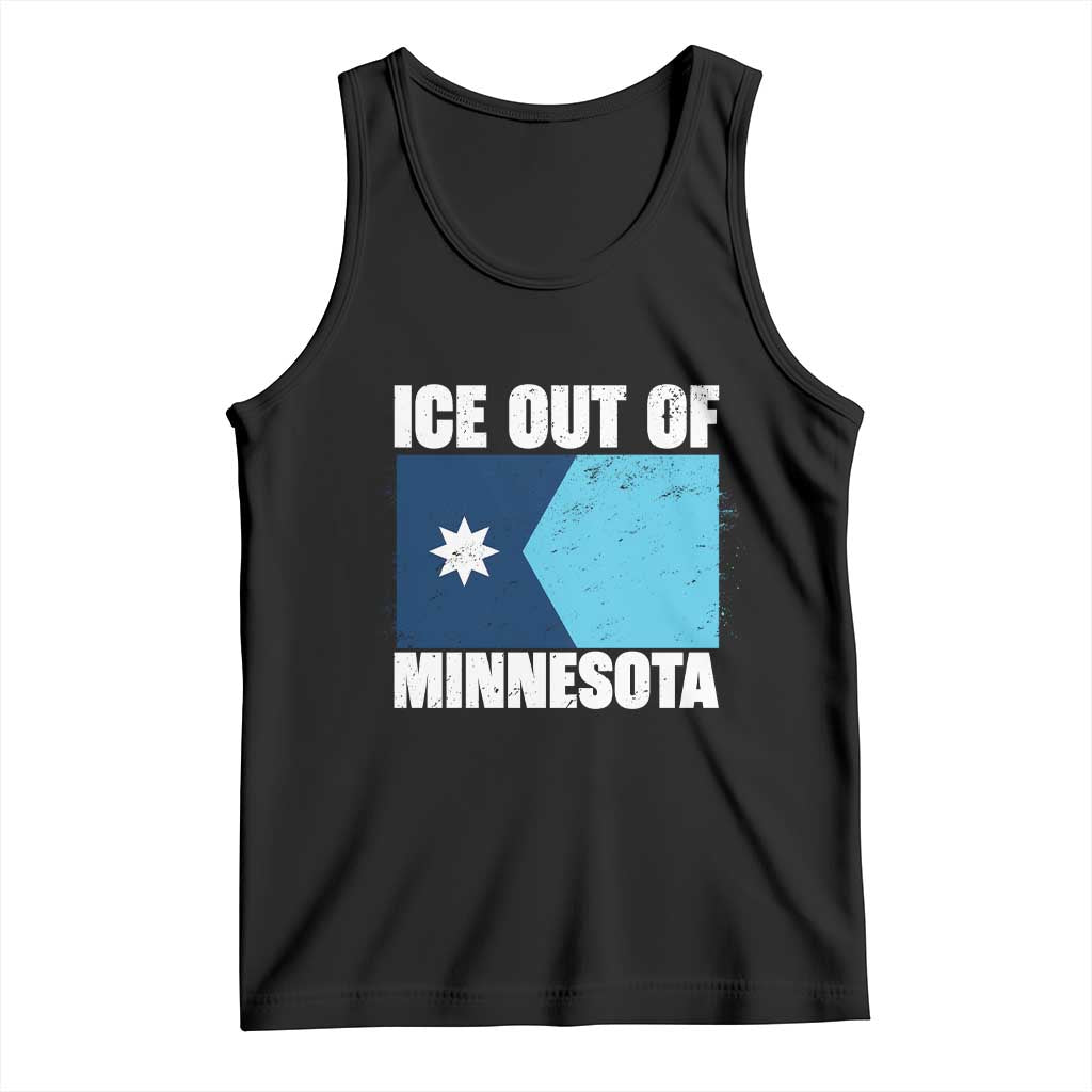 Ice Out Of Minnesota Tank Top State Flag Minneapolis Justice and Resistance TS02 Black Print Your Wear