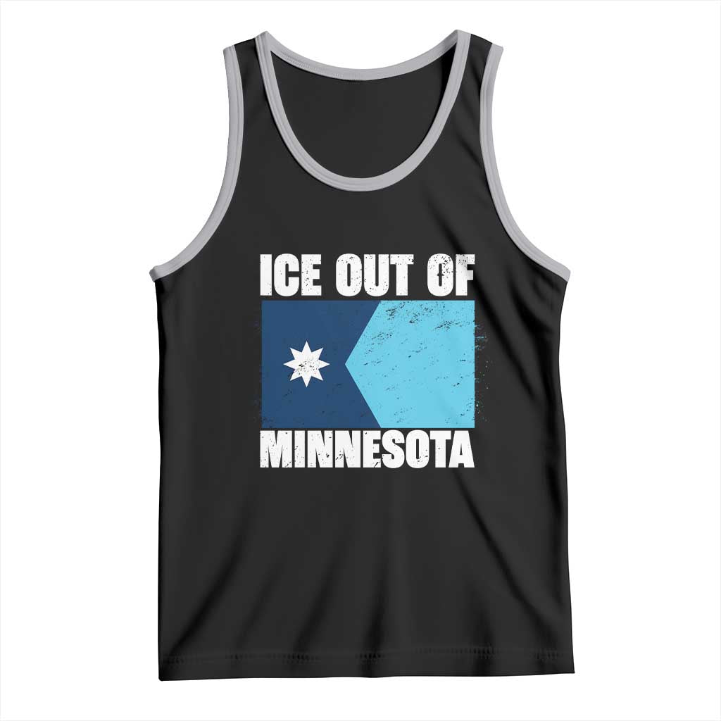 Ice Out Of Minnesota Tank Top State Flag Minneapolis Justice and Resistance TS02 Black Athletic Heather Print Your Wear