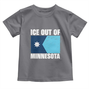 Ice Out Of Minnesota Toddler T Shirt State Flag Minneapolis Justice and Resistance TS02 Charcoal Print Your Wear