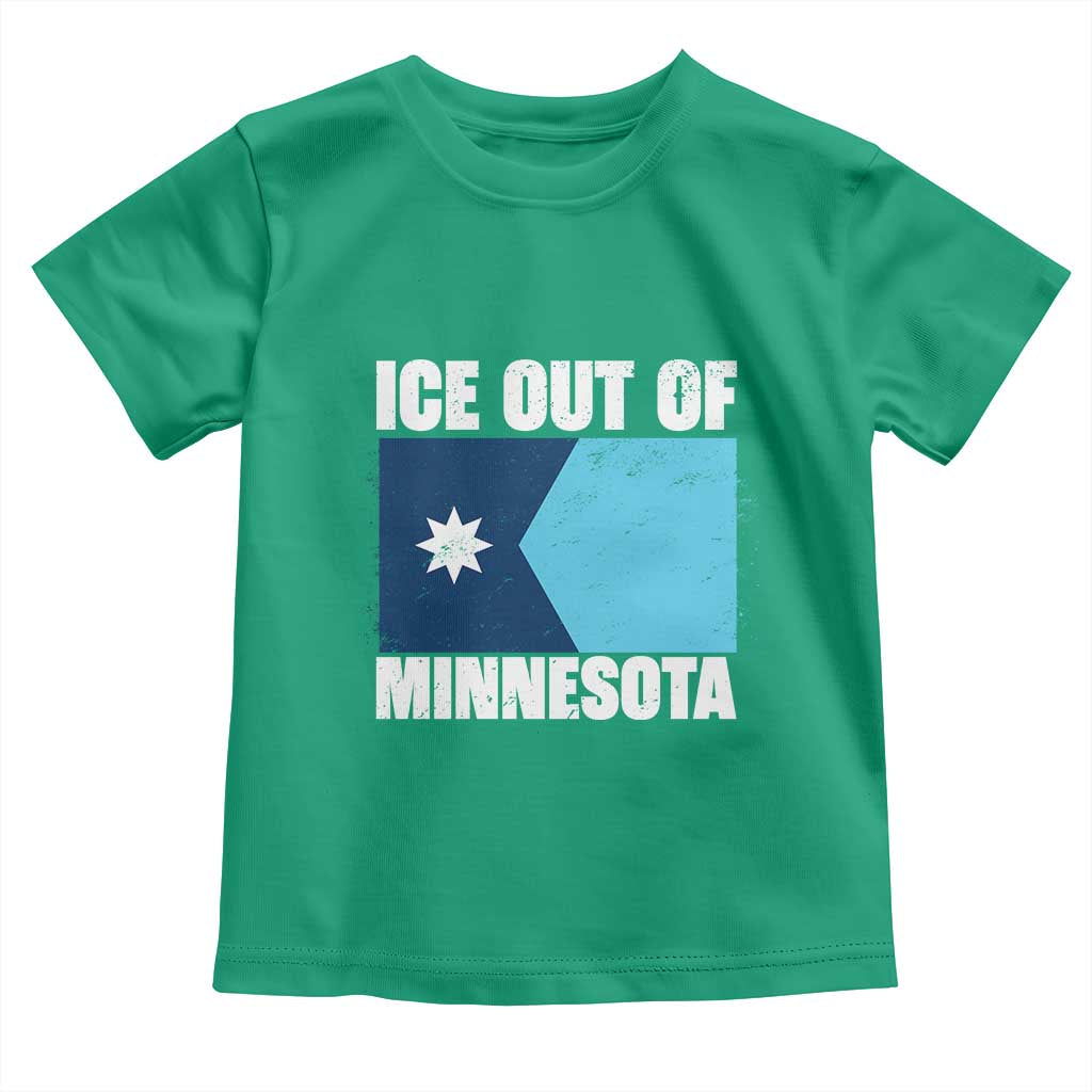 Ice Out Of Minnesota Toddler T Shirt State Flag Minneapolis Justice and Resistance TS02 Irish Green Print Your Wear