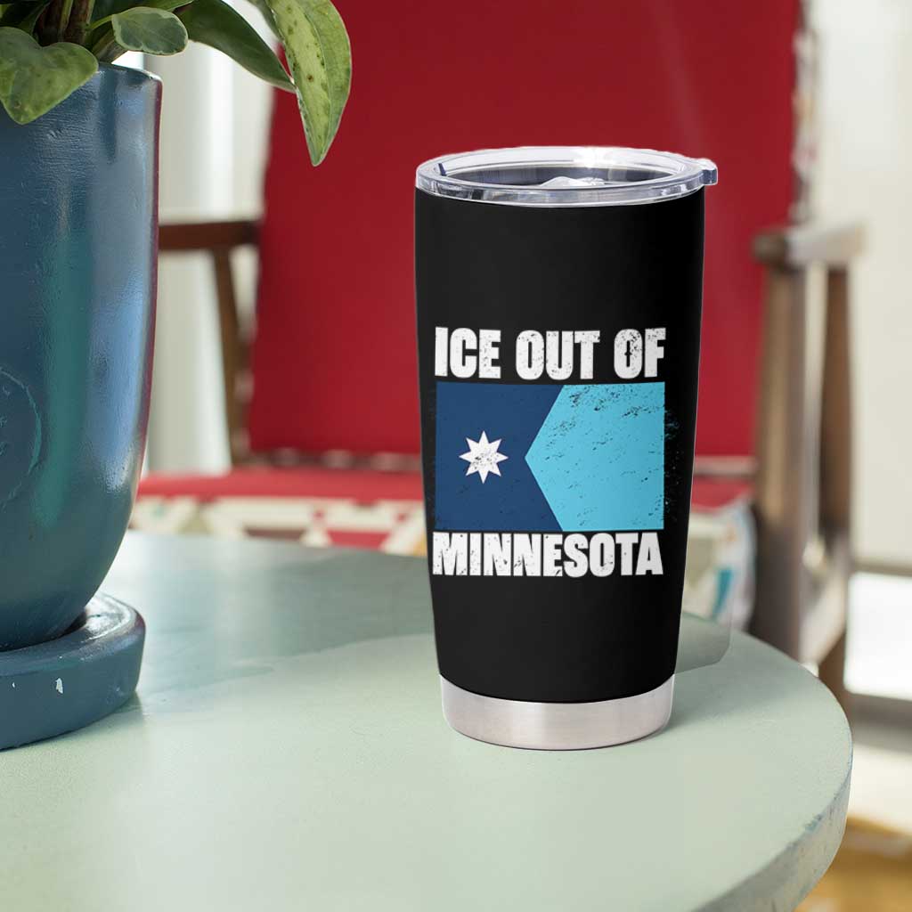 Ice Out Of Minnesota Tumbler Cup State Flag Minneapolis Justice and Resistance TS02 Print Your Wear