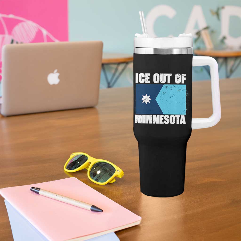 Ice Out Of Minnesota Tumbler With Handle State Flag Minneapolis Justice and Resistance TS02 Print Your Wear