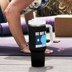 Ice Out Of Minnesota Tumbler With Handle State Flag Minneapolis Justice and Resistance TS02 Print Your Wear