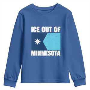 Ice Out Of Minnesota Youth Sweatshirt State Flag Minneapolis Justice and Resistance TS02 Royal Blue Print Your Wear
