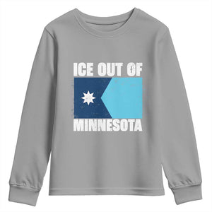 Ice Out Of Minnesota Youth Sweatshirt State Flag Minneapolis Justice and Resistance TS02 Sport Gray Print Your Wear