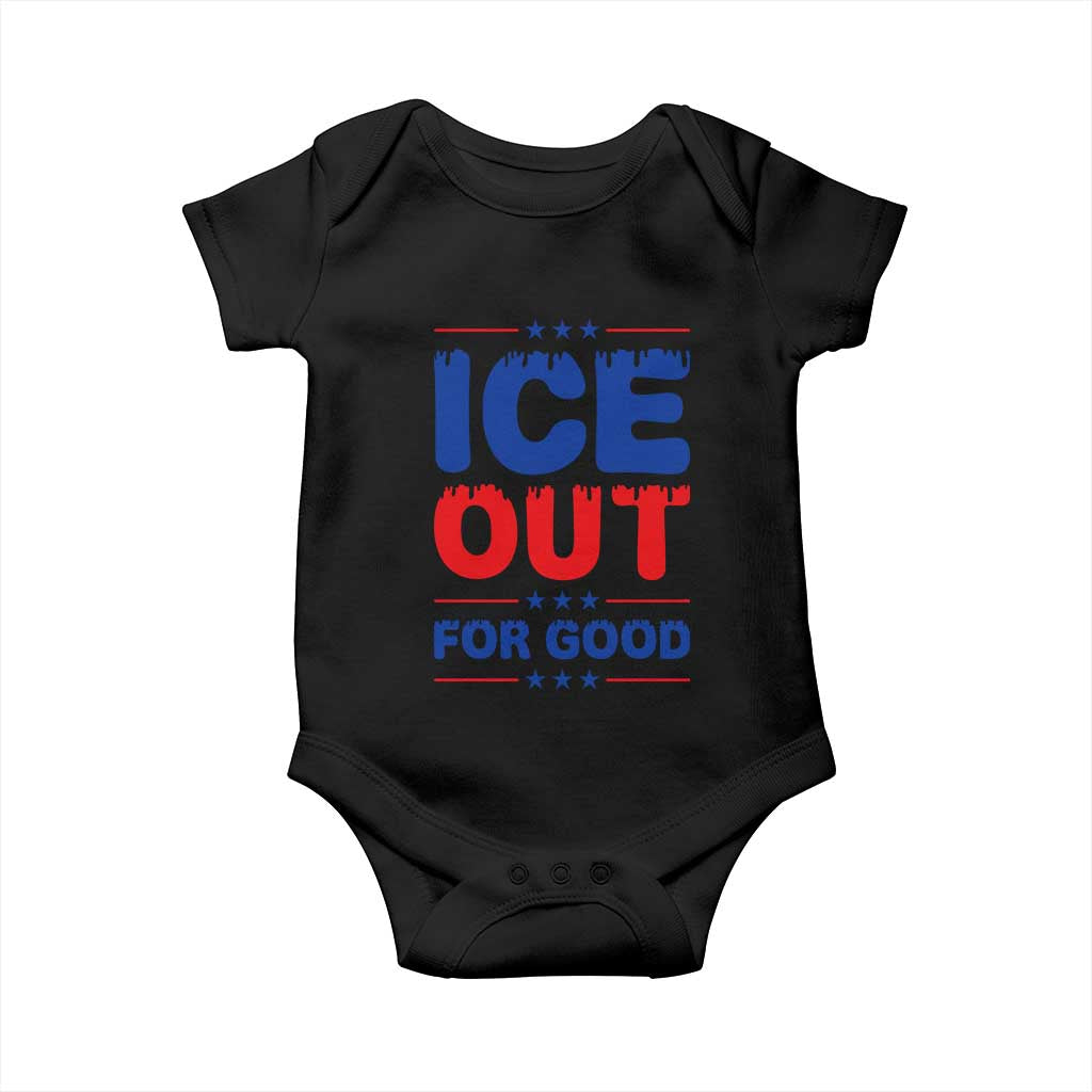 Ice Out For Good Protest Baby Onesie Justice Against Ice Political Resistance TS02 Black Print Your Wear