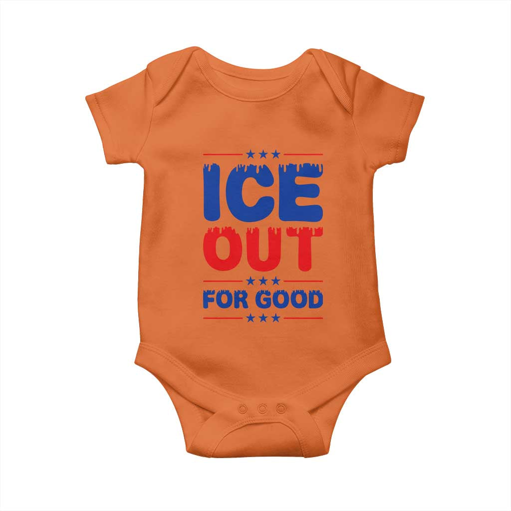 Ice Out For Good Protest Baby Onesie Justice Against Ice Political Resistance TS02 Orange Print Your Wear