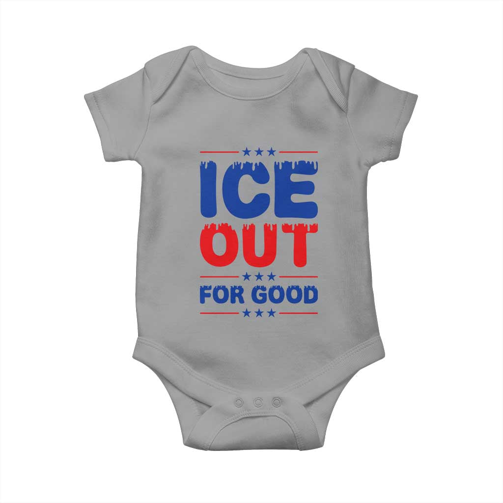 Ice Out For Good Protest Baby Onesie Justice Against Ice Political Resistance TS02 Sport Gray Print Your Wear