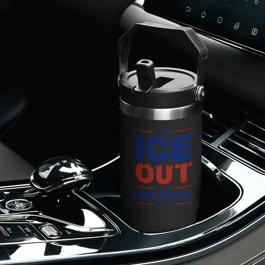 Ice Out For Good Protest Flip Straw Tumbler Justice Against Ice Political Resistance TS02 Print Your Wear