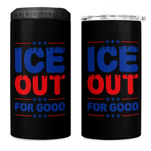 Ice Out For Good Protest 4 in 1 Can Cooler Tumbler Justice Against Ice Political Resistance TS02 One Size: 16 oz Black Print Your Wear