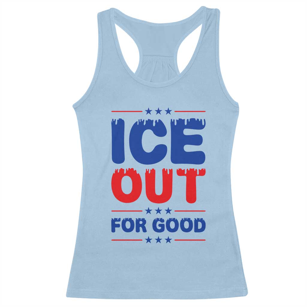 Ice Out For Good Protest Racerback Tank Top Justice Against Ice Political Resistance TS02 Light Blue Print Your Wear