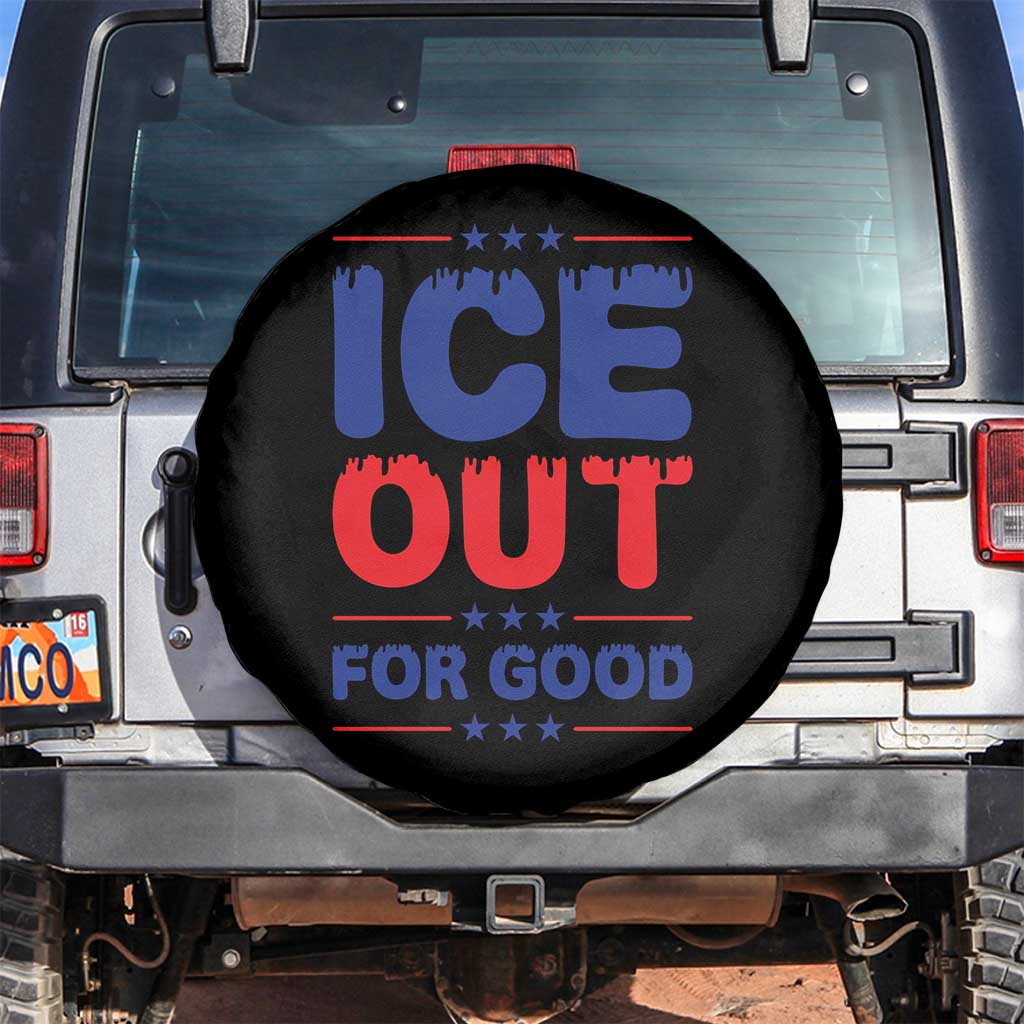 Ice Out For Good Protest Spare Tire Cover Justice Against Ice Political Resistance TS02 No hole Black Print Your Wear