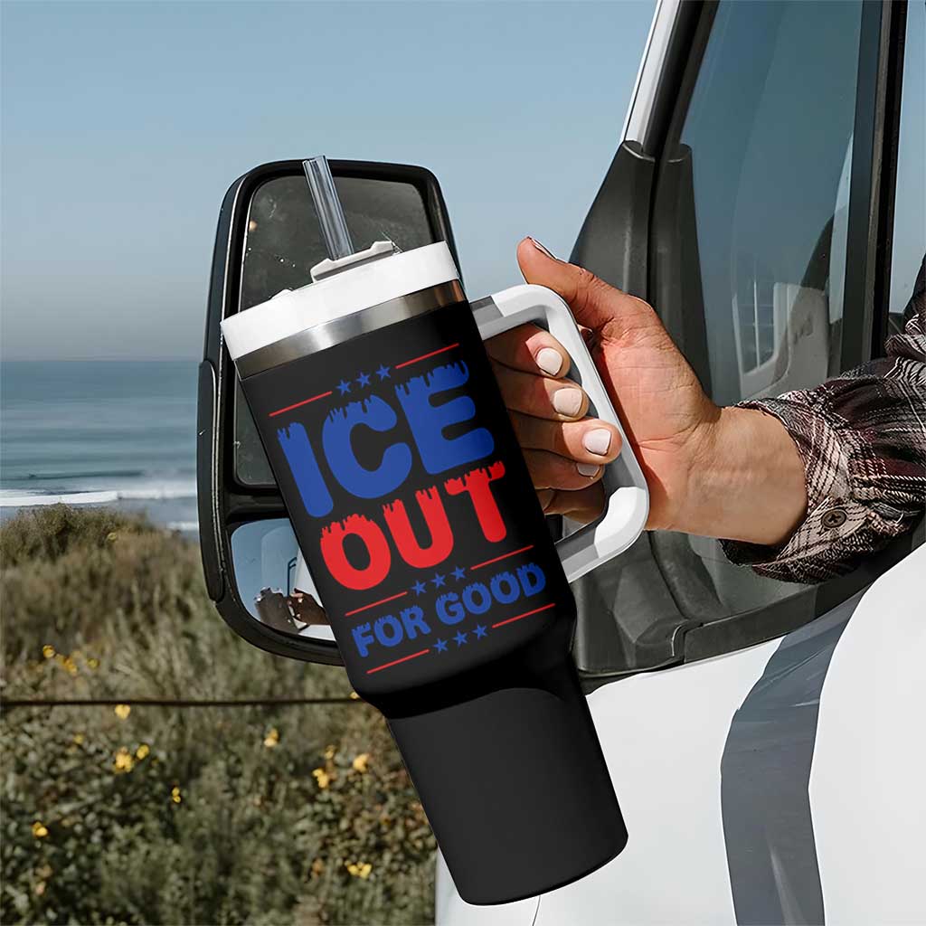 Ice Out For Good Protest Tumbler With Handle Justice Against Ice Political Resistance TS02 Print Your Wear