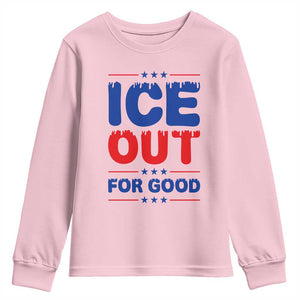 Ice Out For Good Protest Youth Sweatshirt Justice Against Ice Political Resistance TS02 Light Pink Print Your Wear