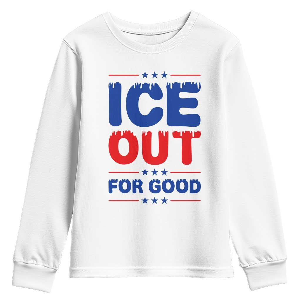 Ice Out For Good Protest Youth Sweatshirt Justice Against Ice Political Resistance TS02 White Print Your Wear