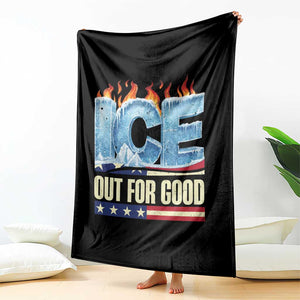 Ice Out For Good Patriotic Protest Throw Blanket Patriotic Burn Ice Justice Political Resistance TS02 Print Your Wear