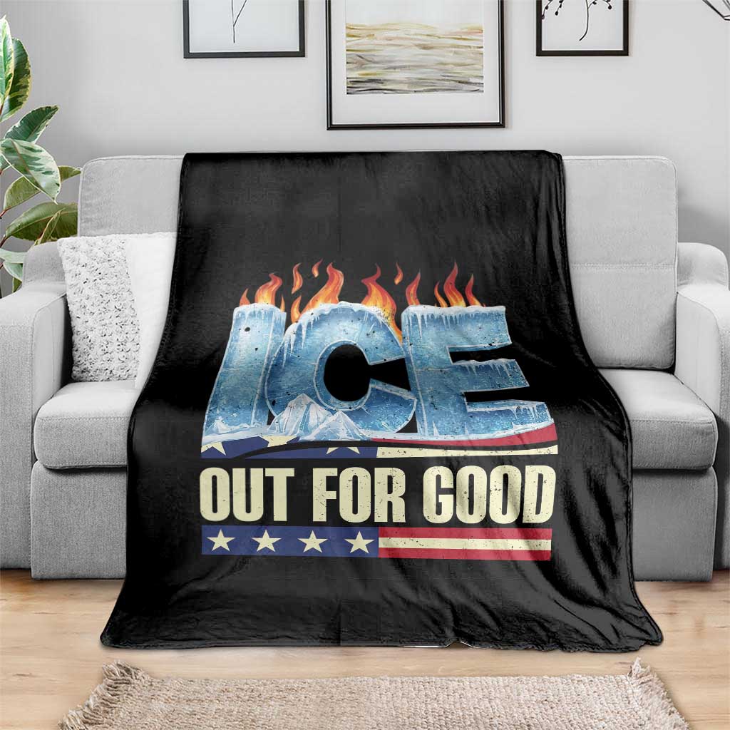 Ice Out For Good Patriotic Protest Throw Blanket Patriotic Burn Ice Justice Political Resistance TS02 Print Your Wear