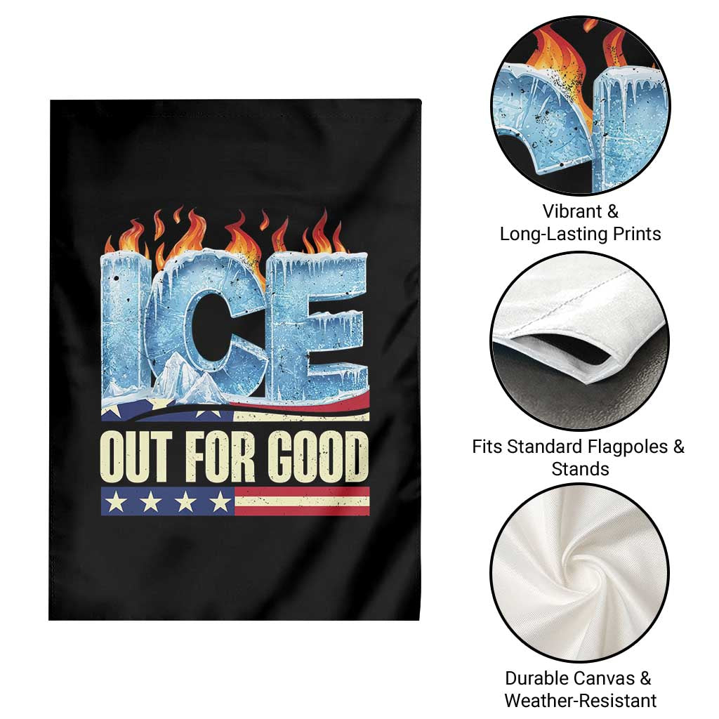 Ice Out For Good Patriotic Protest Garden Flag Patriotic Burn Ice Justice Political Resistance TS02 Print Your Wear